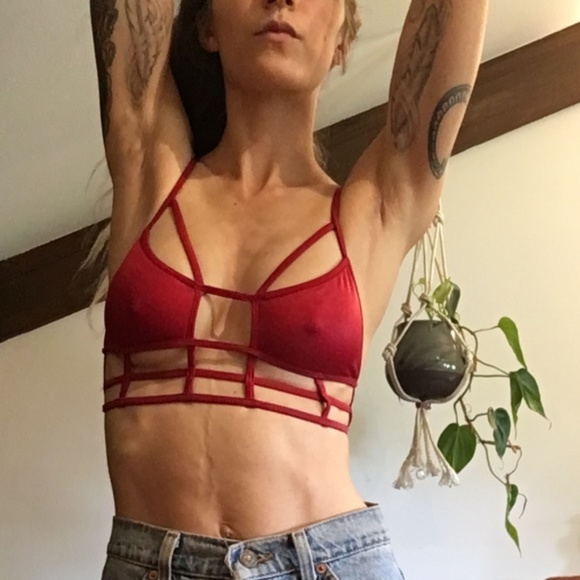 One Teaspoon Tops One Teaspoon Eagle Shadow Bikini Topbralette Gray